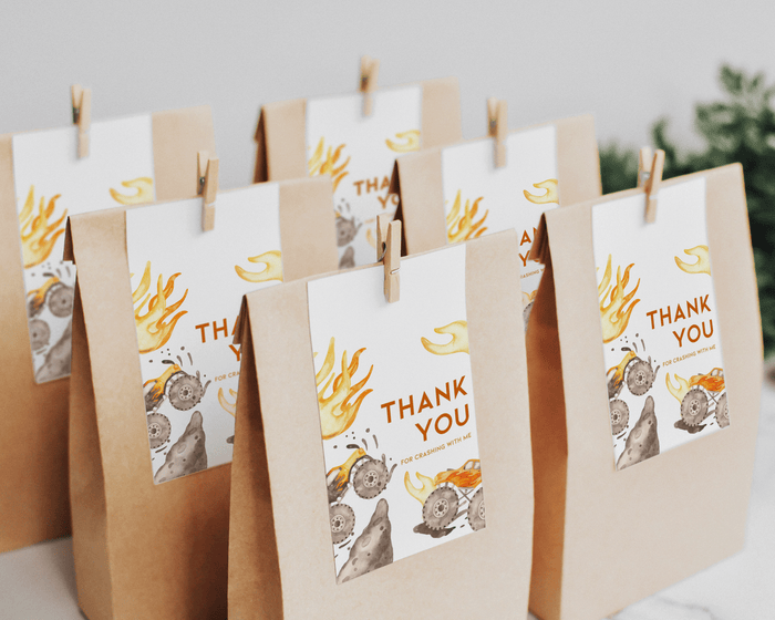 Monster Truck birthday favor tag