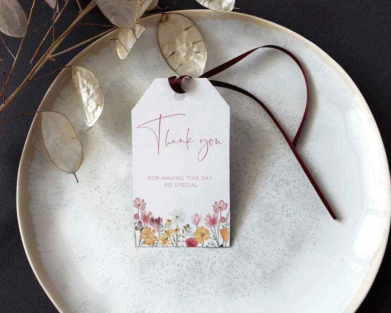 Flower Meadow Thank You Tag