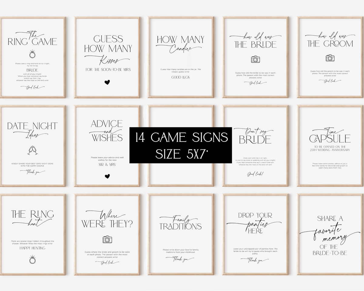 Minimalist Bridal Shower Games Bundle – KleinArt Design minimalist-bridal-shower-games-bundle-kleinart-design