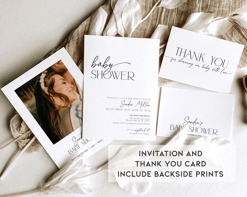 Minimalistic Baby Shower Invitation Bundle