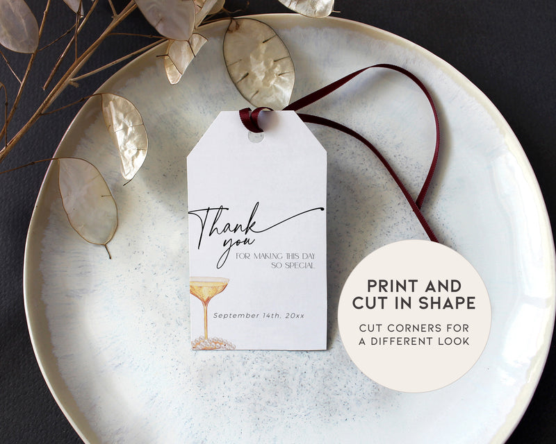 Pearls and Prosecco Thank You Tag