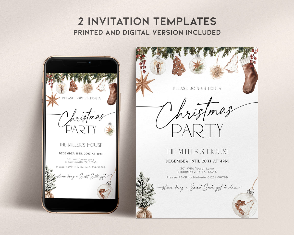 Cozy Christmas Party Invitation Set