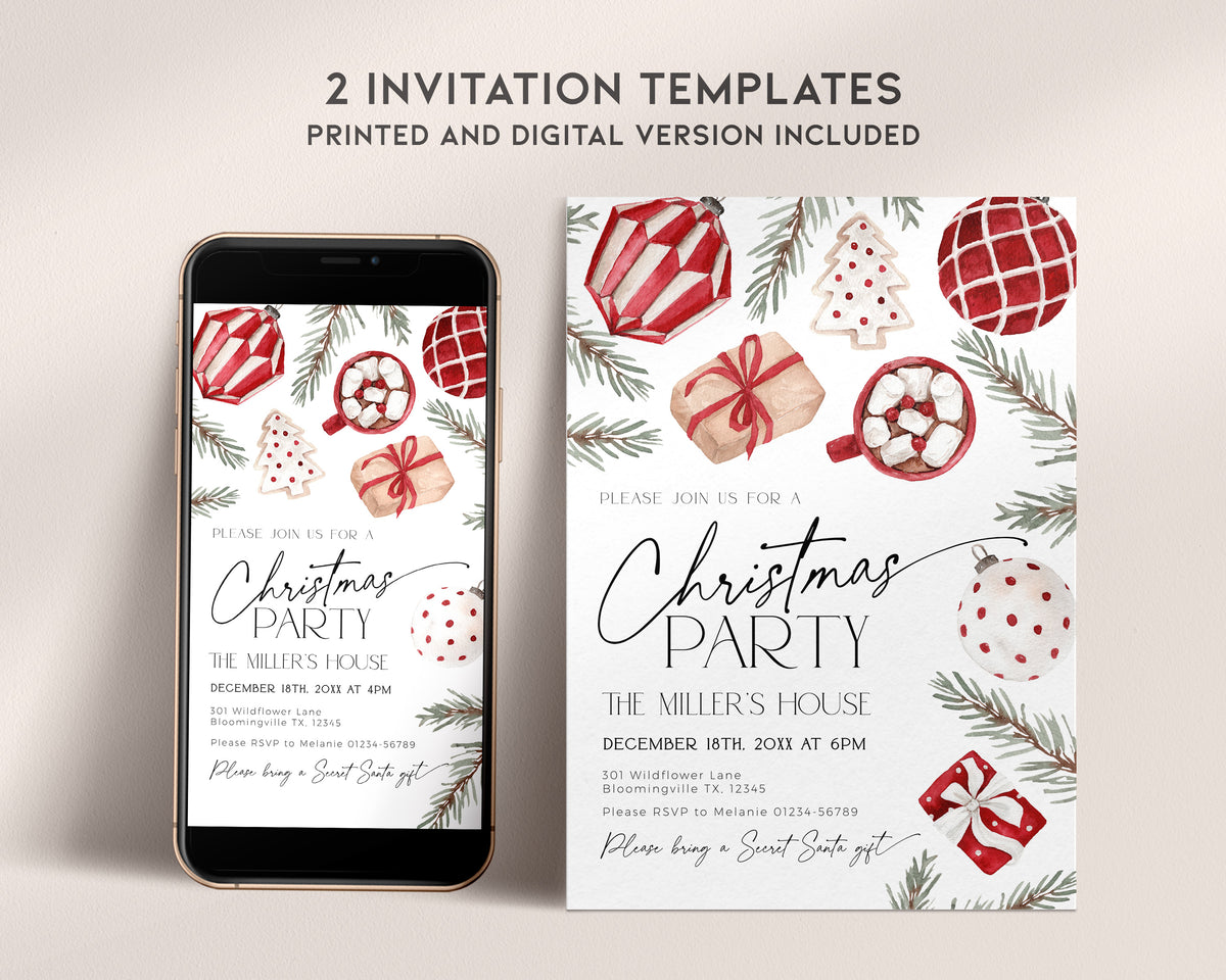 Christmas Party Invitation Set