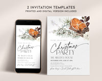 Winter Orange Christmas Party Invitation Set