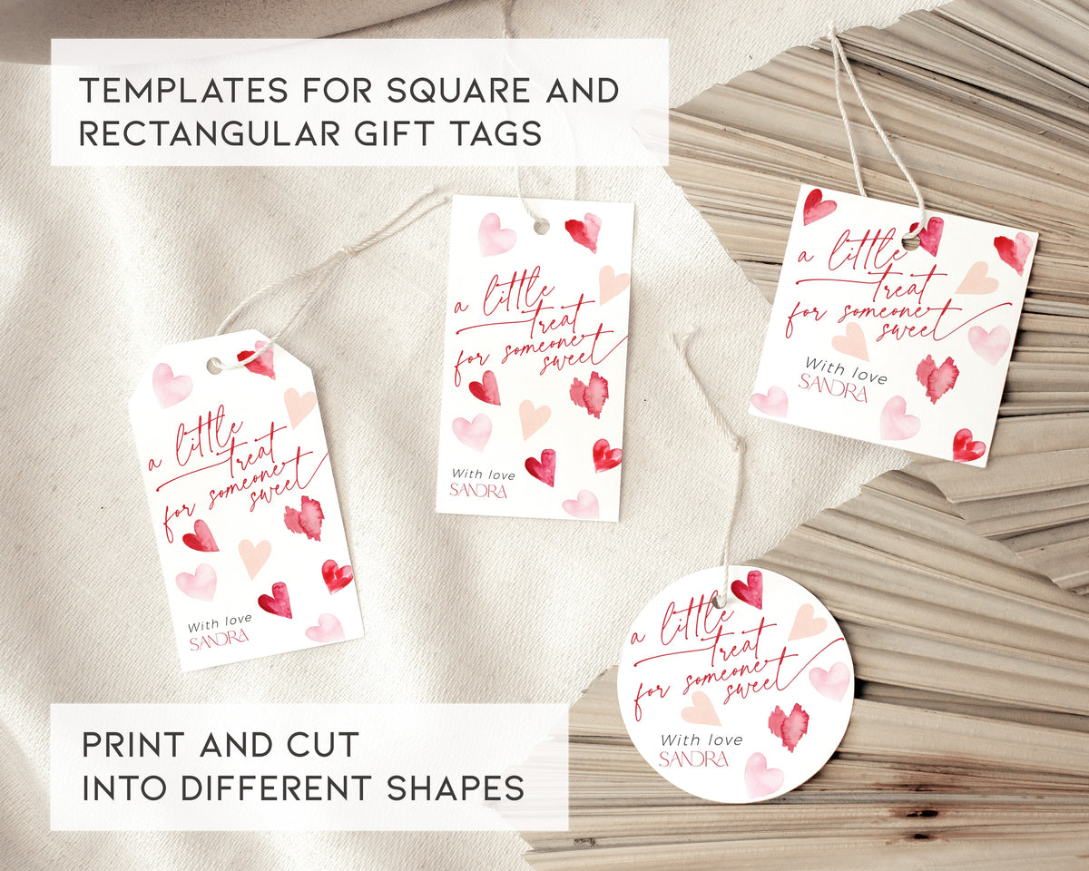 Pink Valentines Day Gift Tag