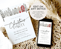 Christmas Village Party Invitation Set