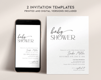 Minimalistic Baby Shower Invitation Bundle