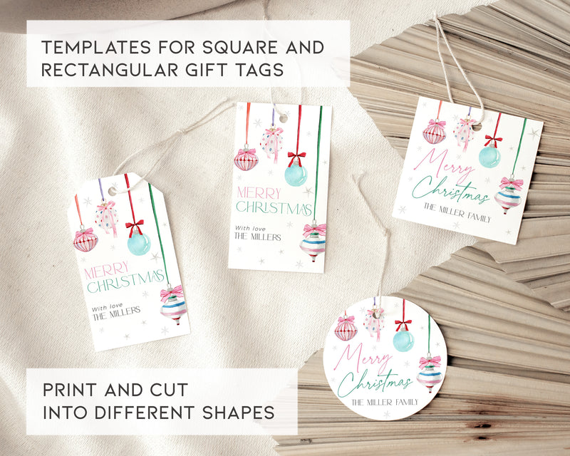 Coquette Pink Bow Christmas Party Invitation Set