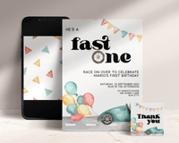 Fast One Birthday Invitation