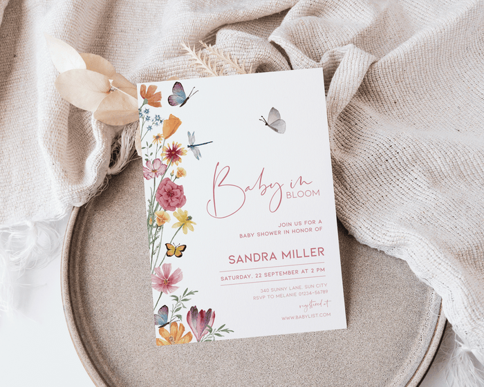 Baby in Bloom Baby Shower Invitation