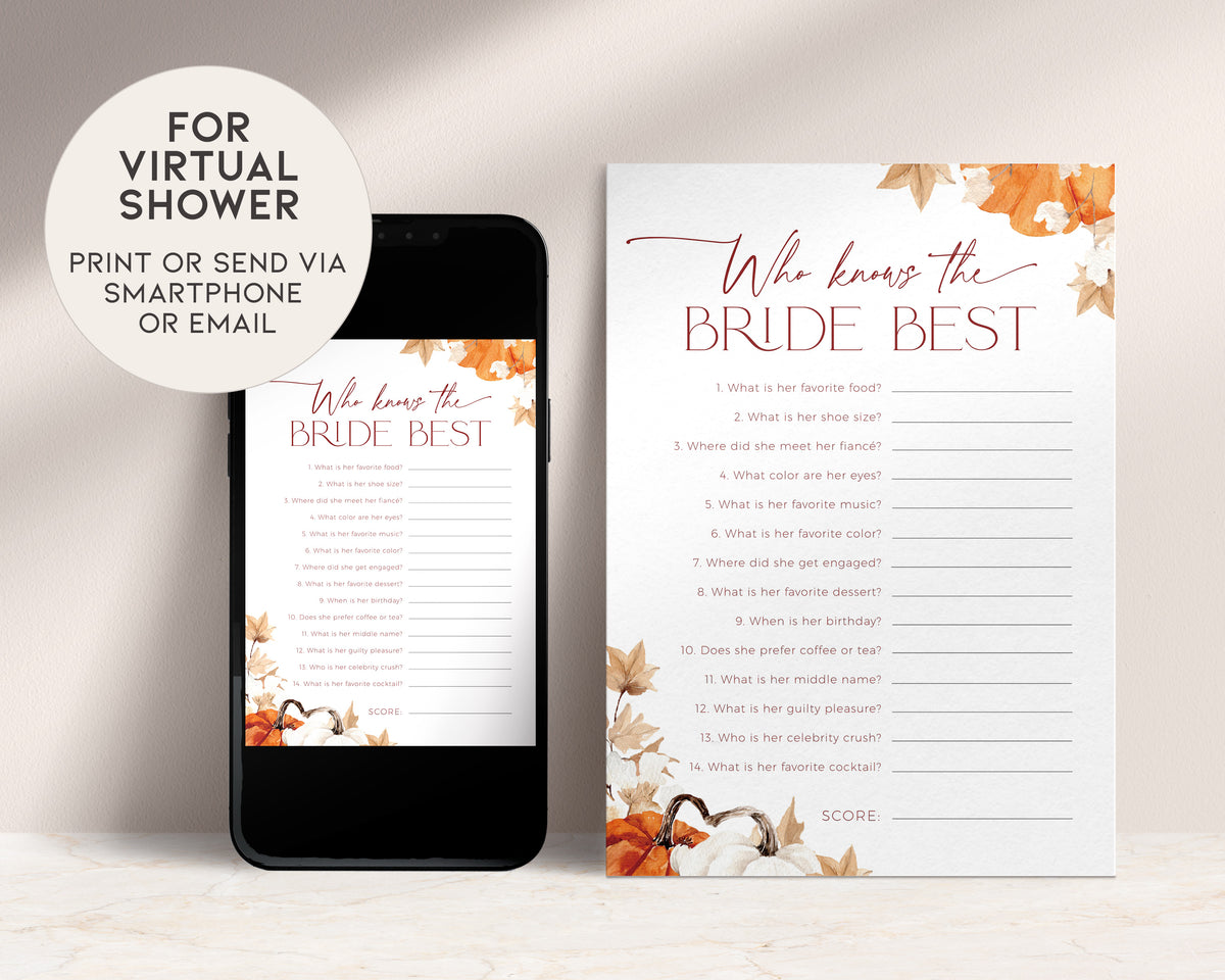 Fall in Love Bridal Shower Games Bundle