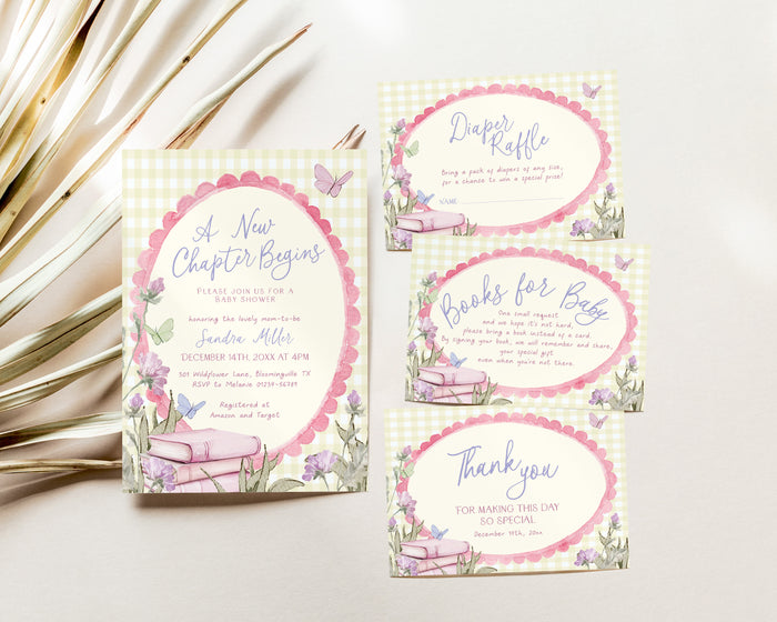 Yellow Storybook Baby Shower Invitation Bundle