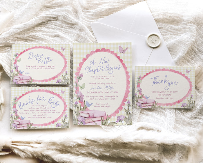 Yellow Storybook Baby Shower Invitation Bundle