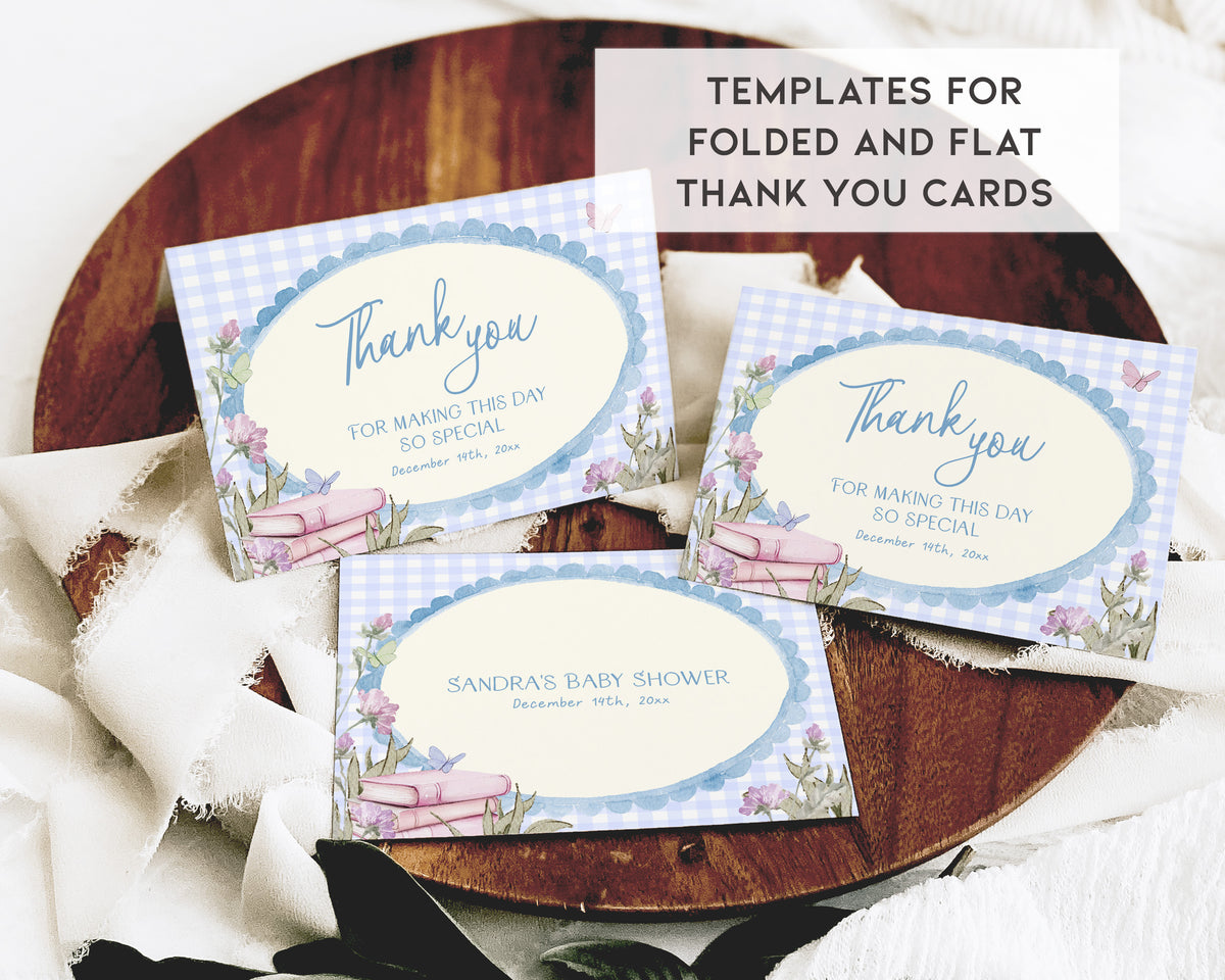 Blue Storybook Baby Shower Invitation Bundle