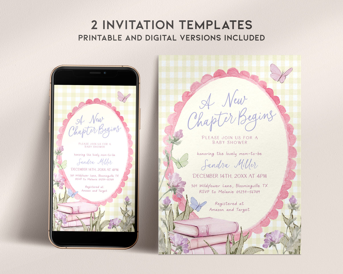 Yellow Storybook Baby Shower Invitation Bundle