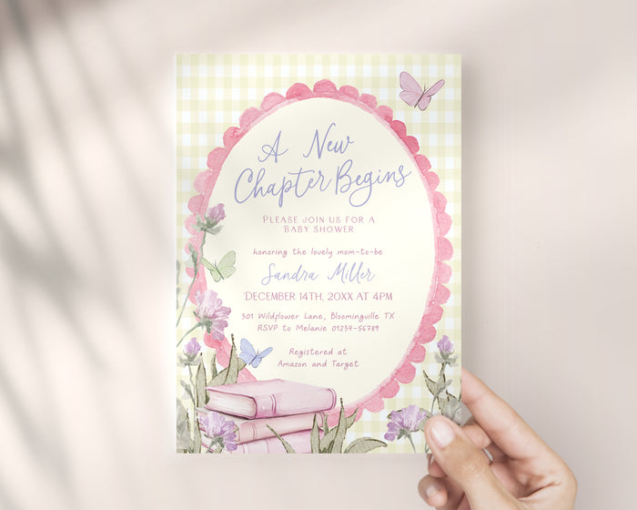 Yellow Storybook Baby Shower Invitation