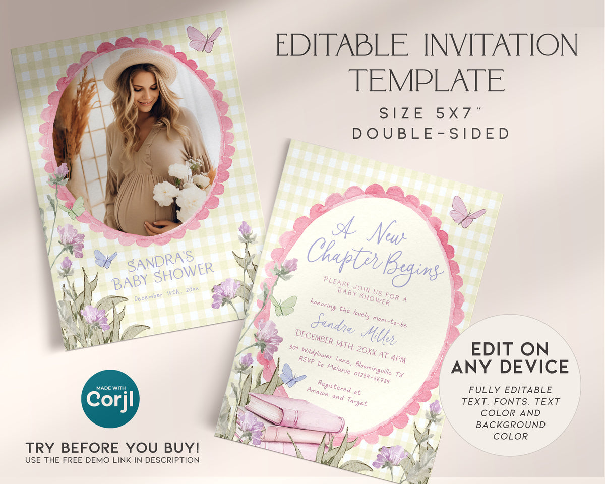 Yellow Storybook Baby Shower Invitation