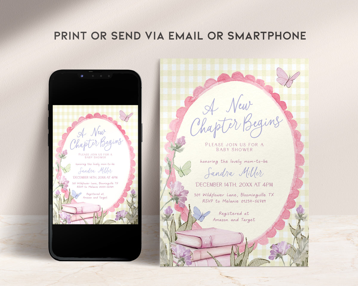 Yellow Storybook Baby Shower Invitation