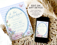 Blue Storybook Baby Shower Invitation