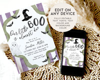 Little Boo is Almost Due Halloween Baby Shower Invitation