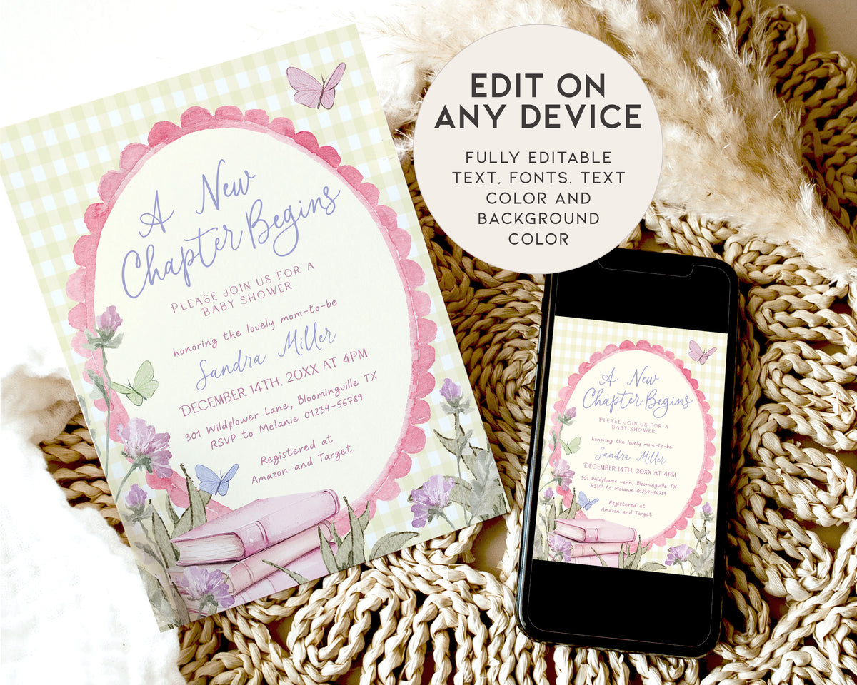 Yellow Storybook Baby Shower Invitation