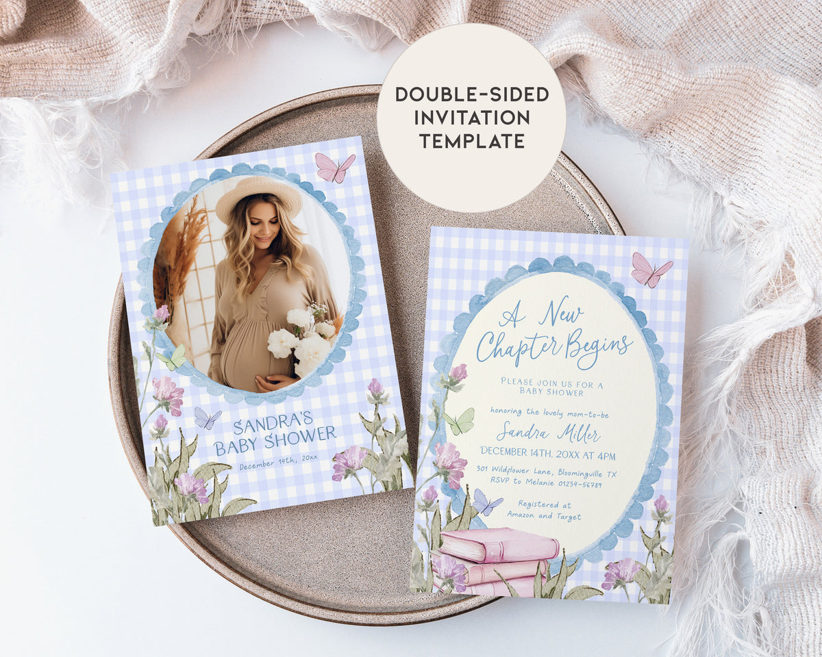 Blue Storybook Baby Shower Invitation