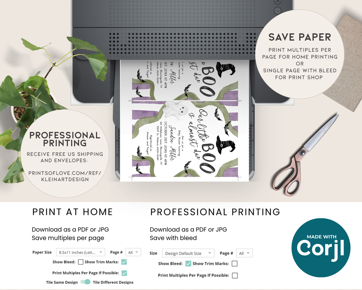 Little Boo is Almost Due Halloween Baby Shower Invitation