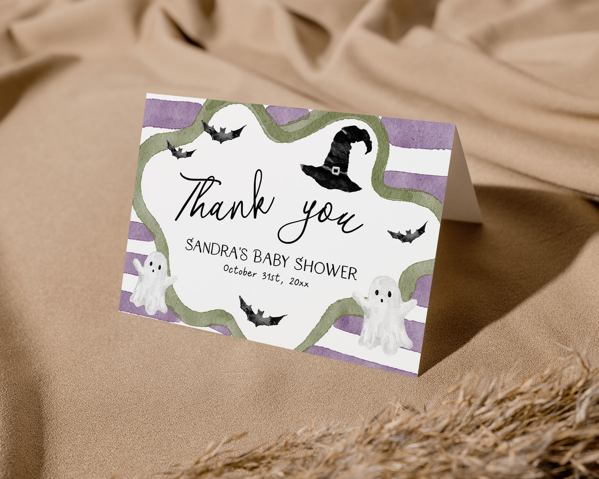 Little Boo is Almost Due Thank You Card