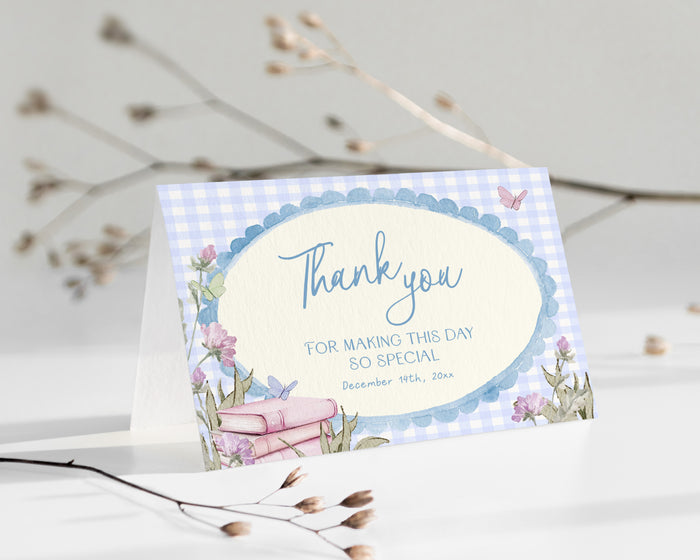 Blue Storybook Thank You Card