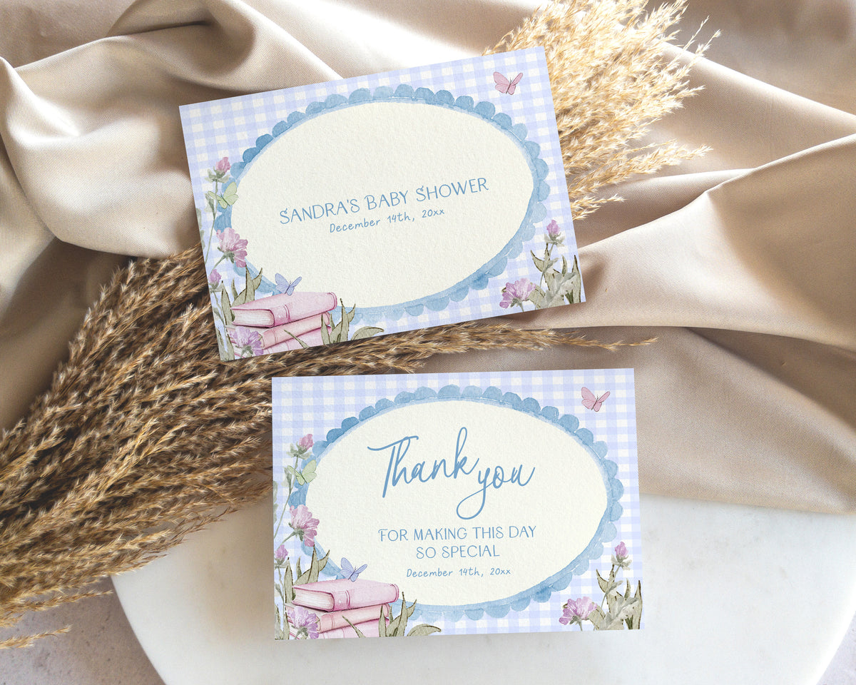 Blue Storybook Thank You Card