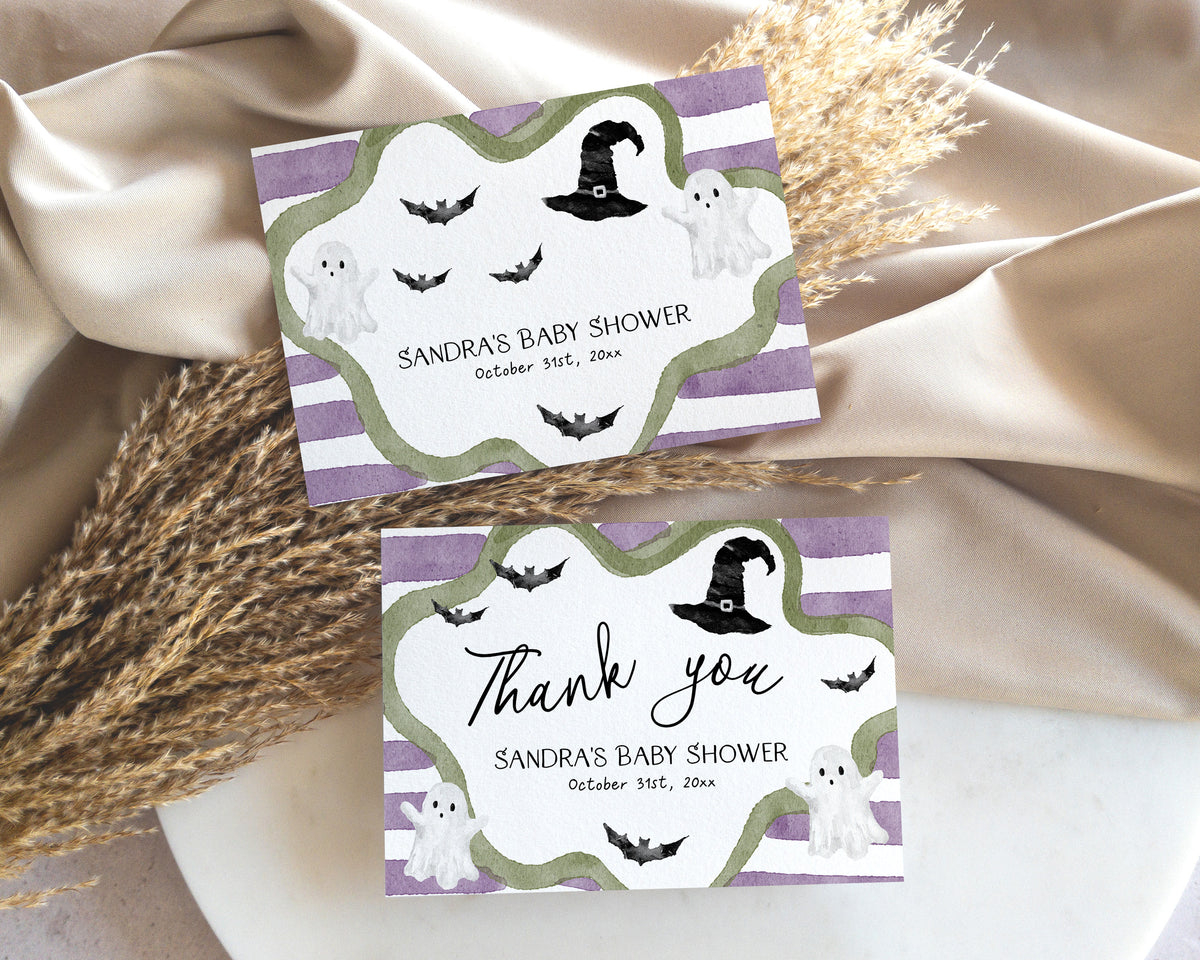 Little Boo is Almost Due Thank You Card