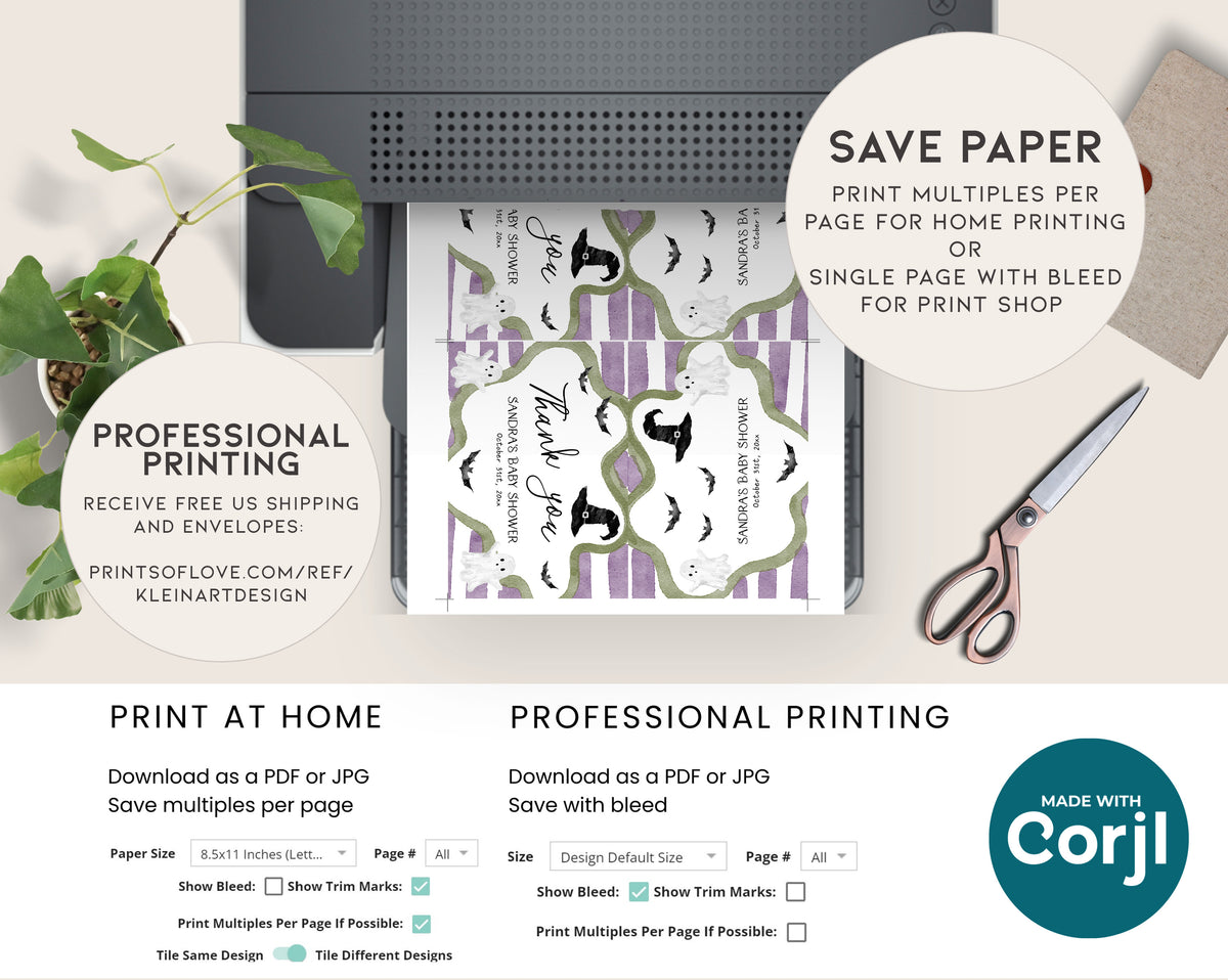 Little Boo is Almost Due Thank You Card