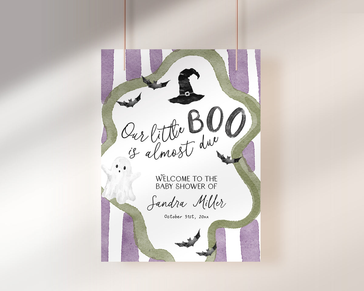Little Boo is Almost Due Baby Shower Welcome Sign