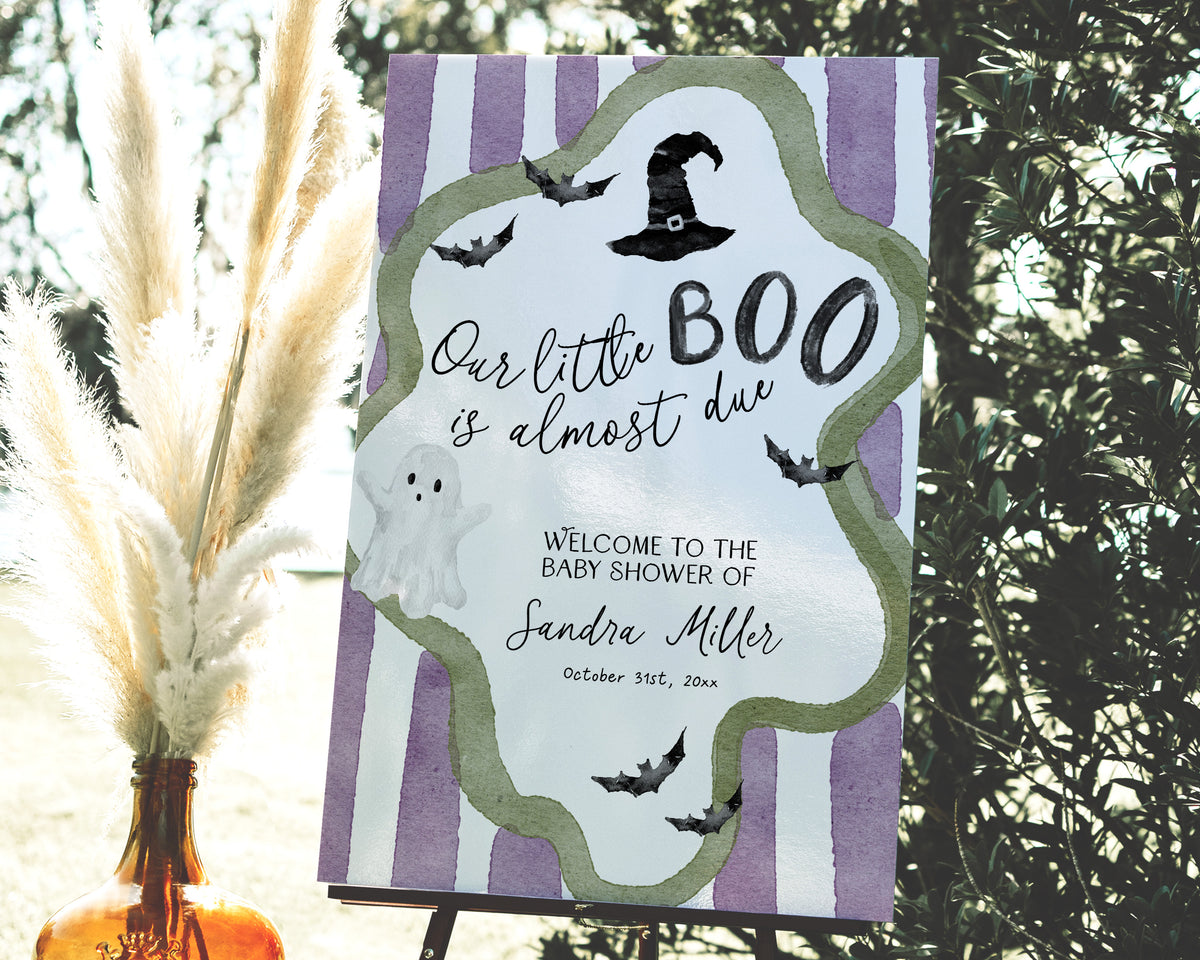 Little Boo is Almost Due Baby Shower Welcome Sign