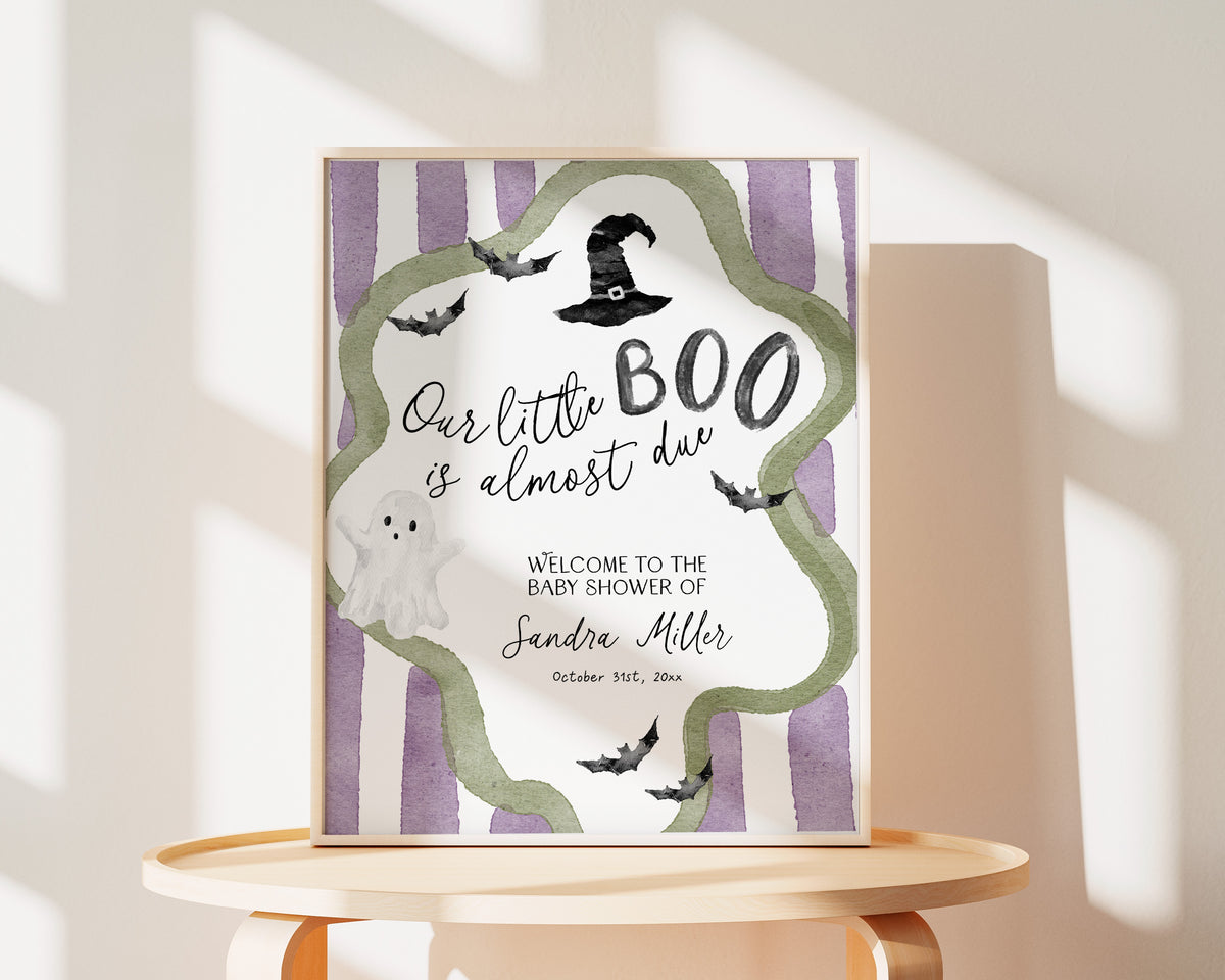 Little Boo is Almost Due Baby Shower Welcome Sign
