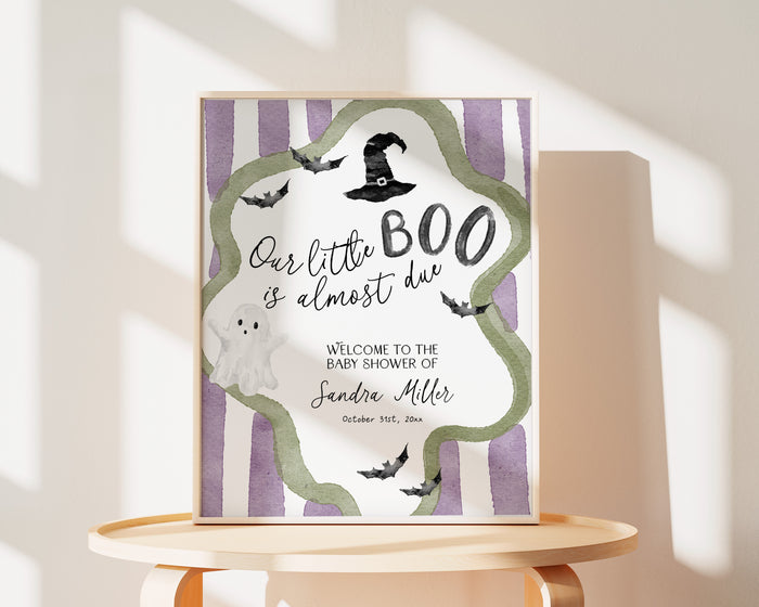 Little Boo is Almost Due Baby Shower Welcome Sign