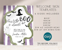 Little Boo is Almost Due Baby Shower Welcome Sign