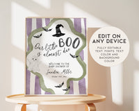 Little Boo is Almost Due Baby Shower Welcome Sign