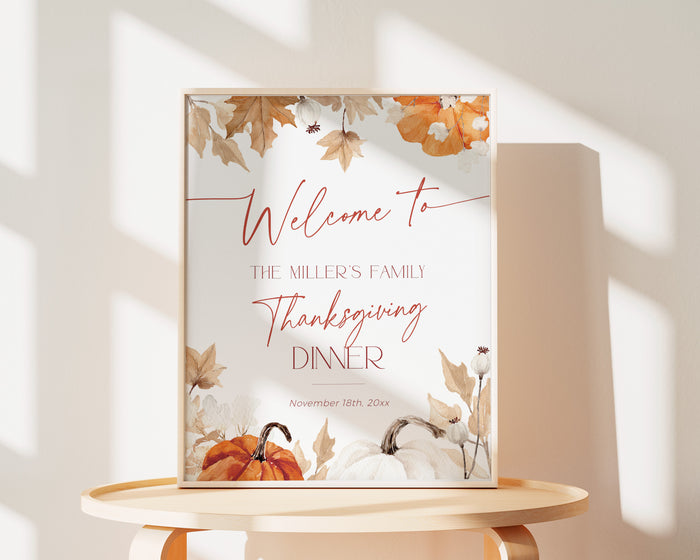 Thanksgiving Dinner Welcome Sign