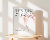 She is tying the knot Bridal Shower Welcome Sign