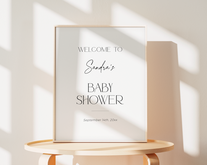 Minimalist Baby Shower Welcome Sign