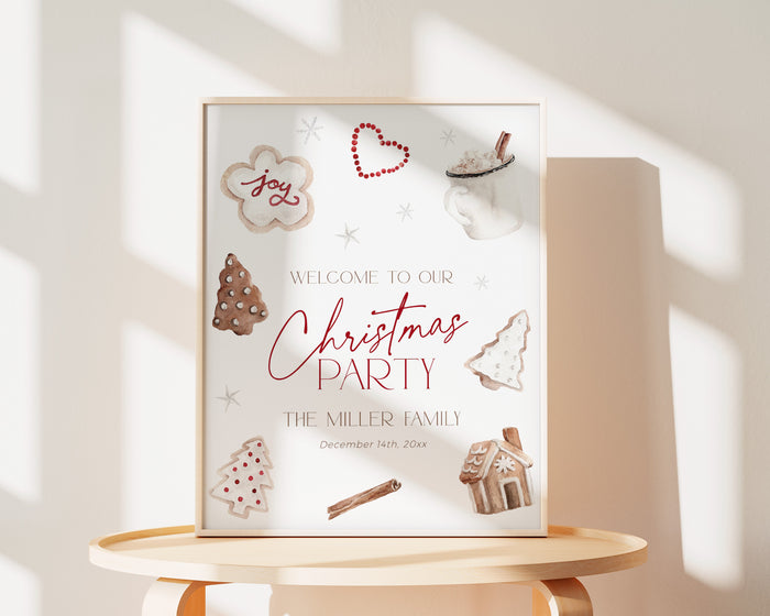 Christmas Cookie Party Welcome Sign