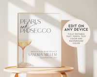 Pearls and Prosecco Bridal Shower Welcome Sign