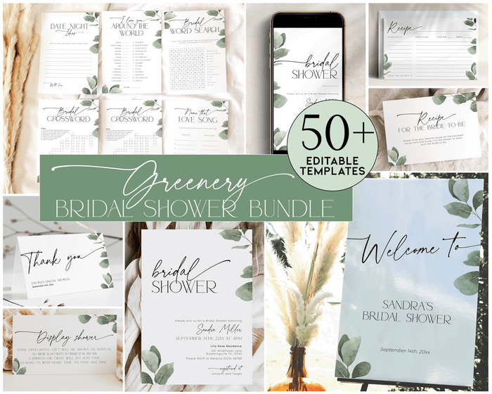 Eucalyptus Bridal Shower Mega Bundle