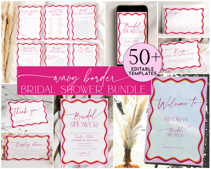 Wavy Border Bridal Shower Mega Bundle