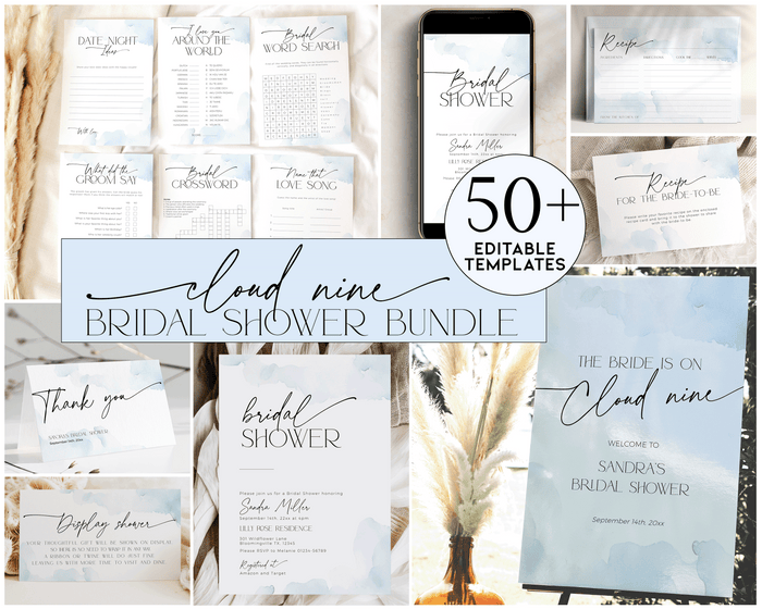 She's On Cloud Nine Bridal Shower Mega Bundle