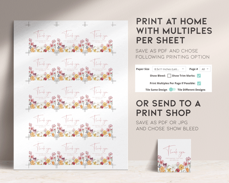 Flower Meadow Thank You Tag