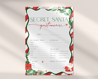 Red Christmas Secret Santa Questionnaire