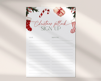 Christmas Stockings Potluck Sign Up Sheet