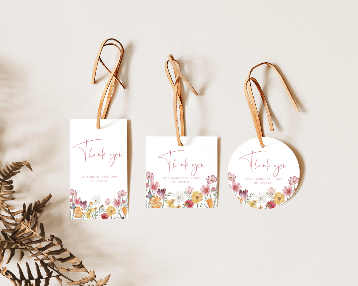 Flower Meadow Thank You Tag